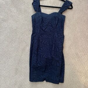 Lilly Pulitzer Navy Textured Mini Dress